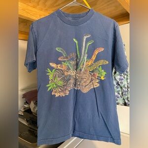 Reptile Graphic Tee - Navy with Multicolor Snake Design